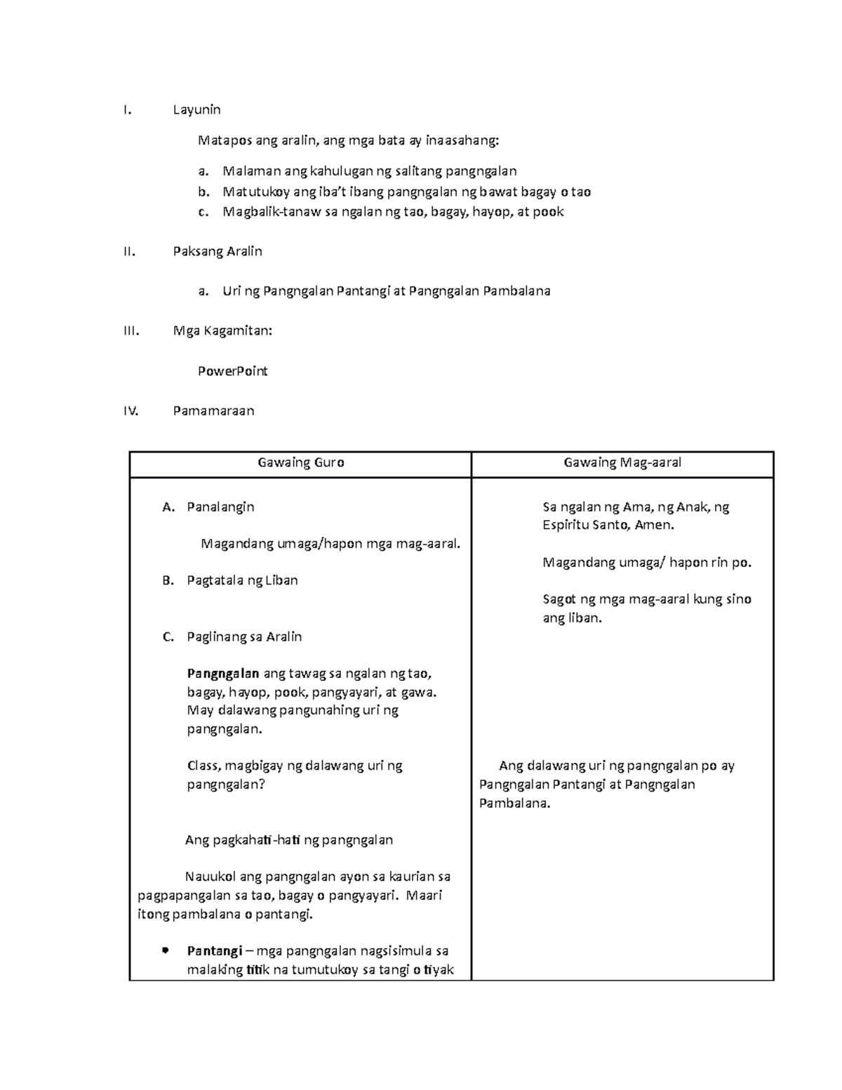 Lesson plan for educ - I. Layunin Matapos ang aralin, ang mga bata ay ...