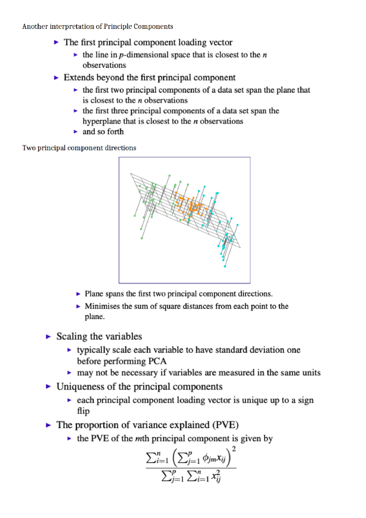 ACTL3142 Notes - Another interpretation of Principle Components The ...