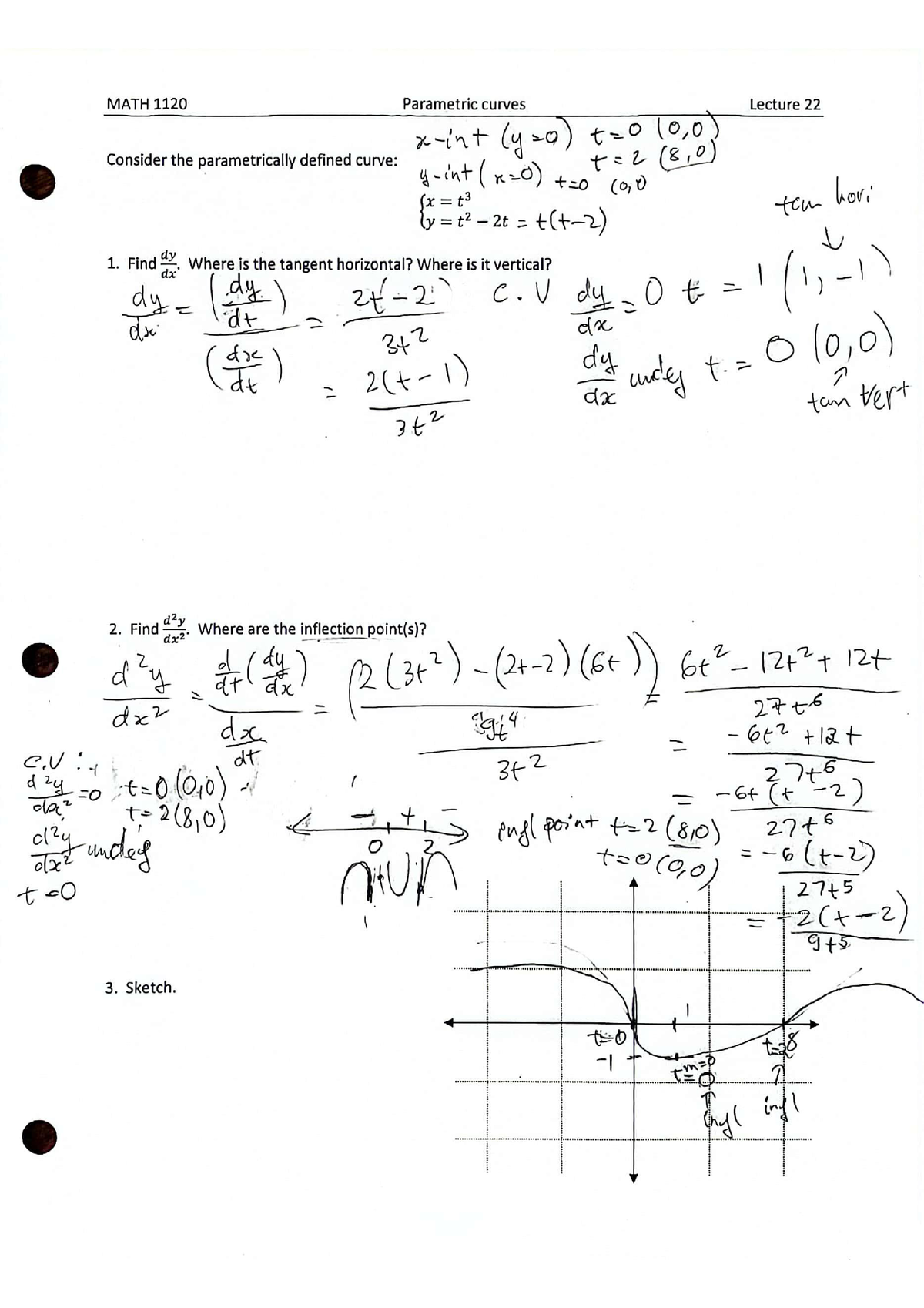 CALC 1 Practice Sheet Parametric Curves - MATH 1120 - Studocu