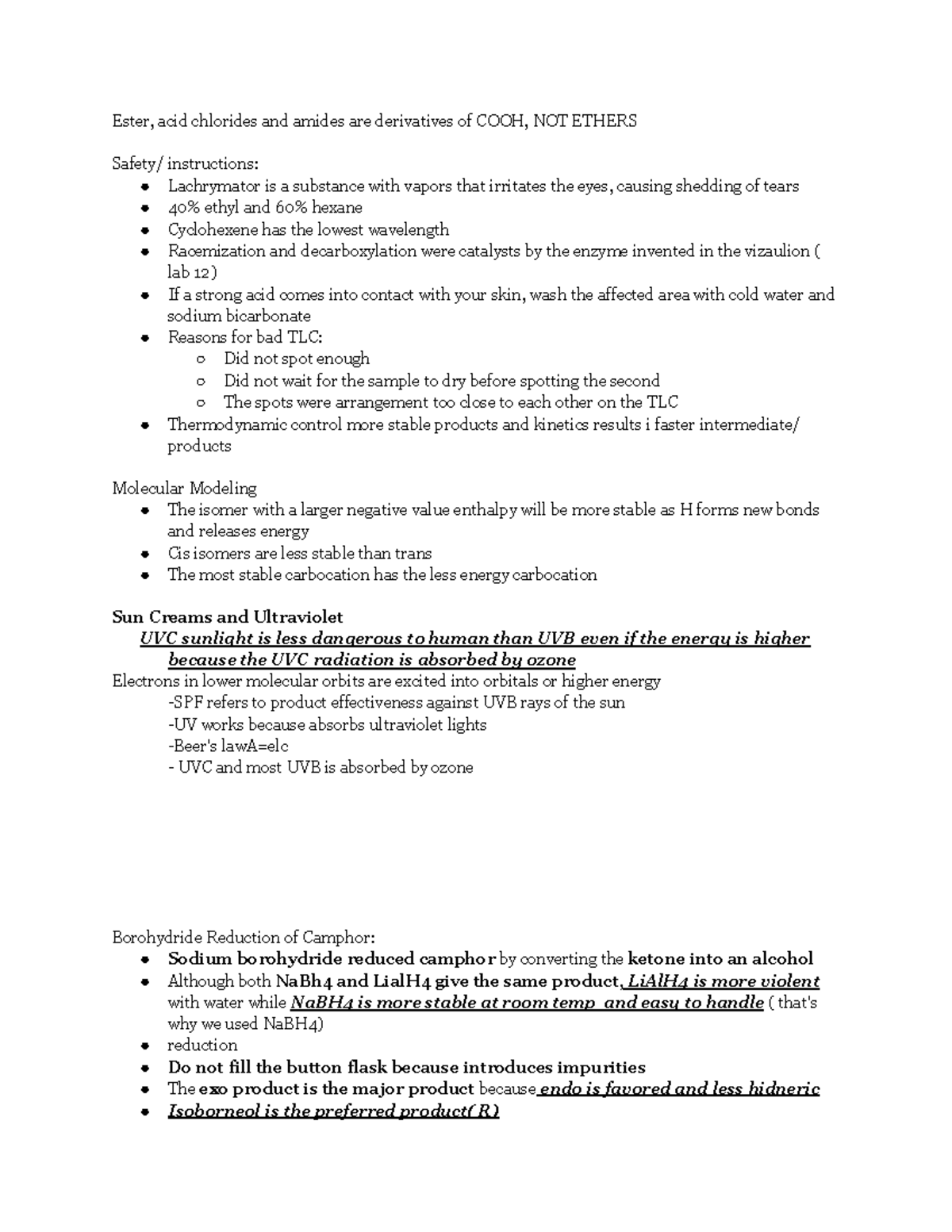 EXAM Review 238 - DR, SERRANO - Ester, acid chlorides and amides are ...