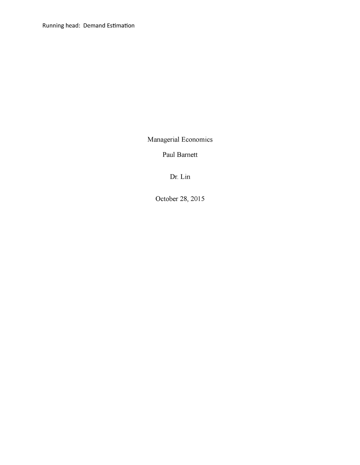 managerial economics assignment mba