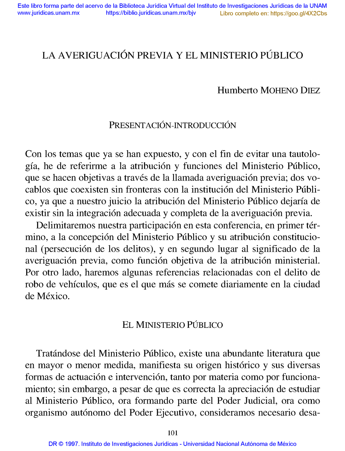 Averiguaci N Previa Trabajo La Averiguaci N Previa Y El Ministerio P Blico Humberto Moheno