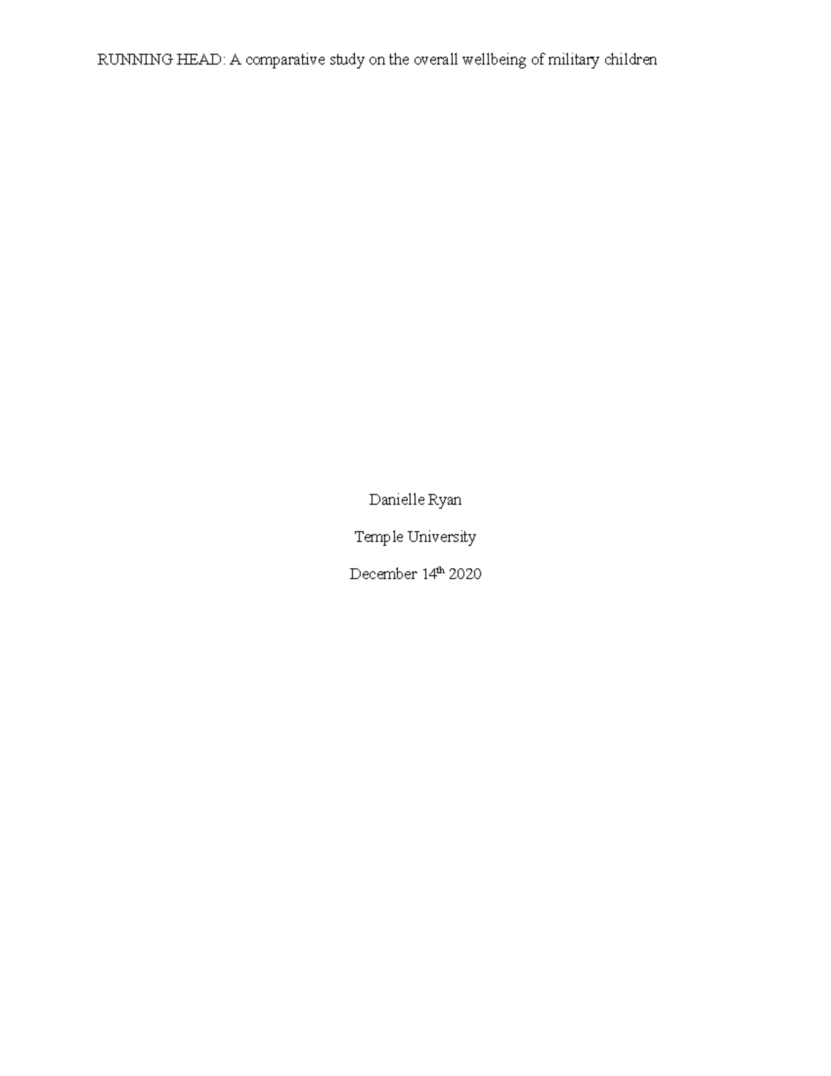 Final paper psych research - RUNNING HEAD: A comparative study on the ...