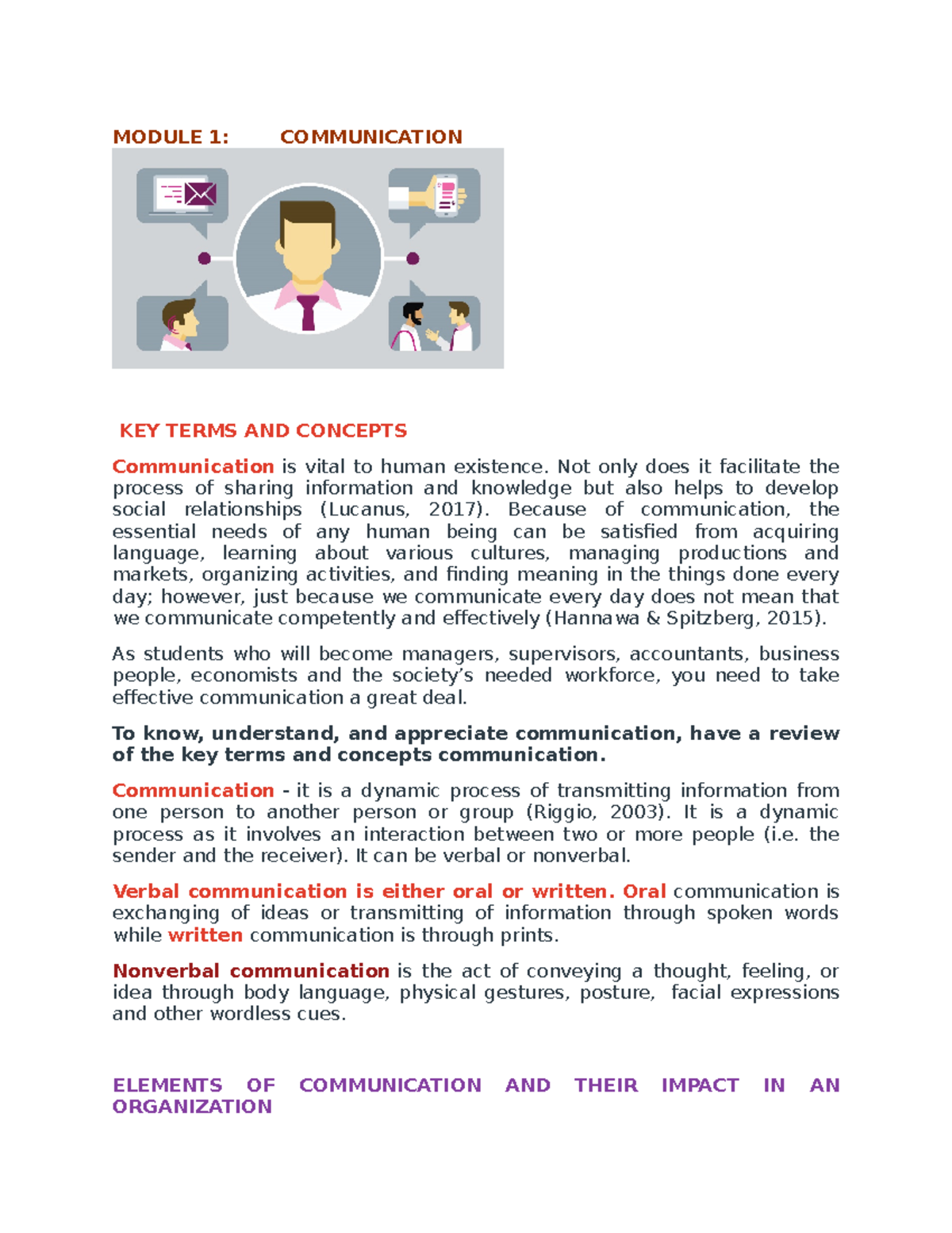 Purposive Communication Reviewer - MODULE 1: COMMUNICATION KEY TERMS ...