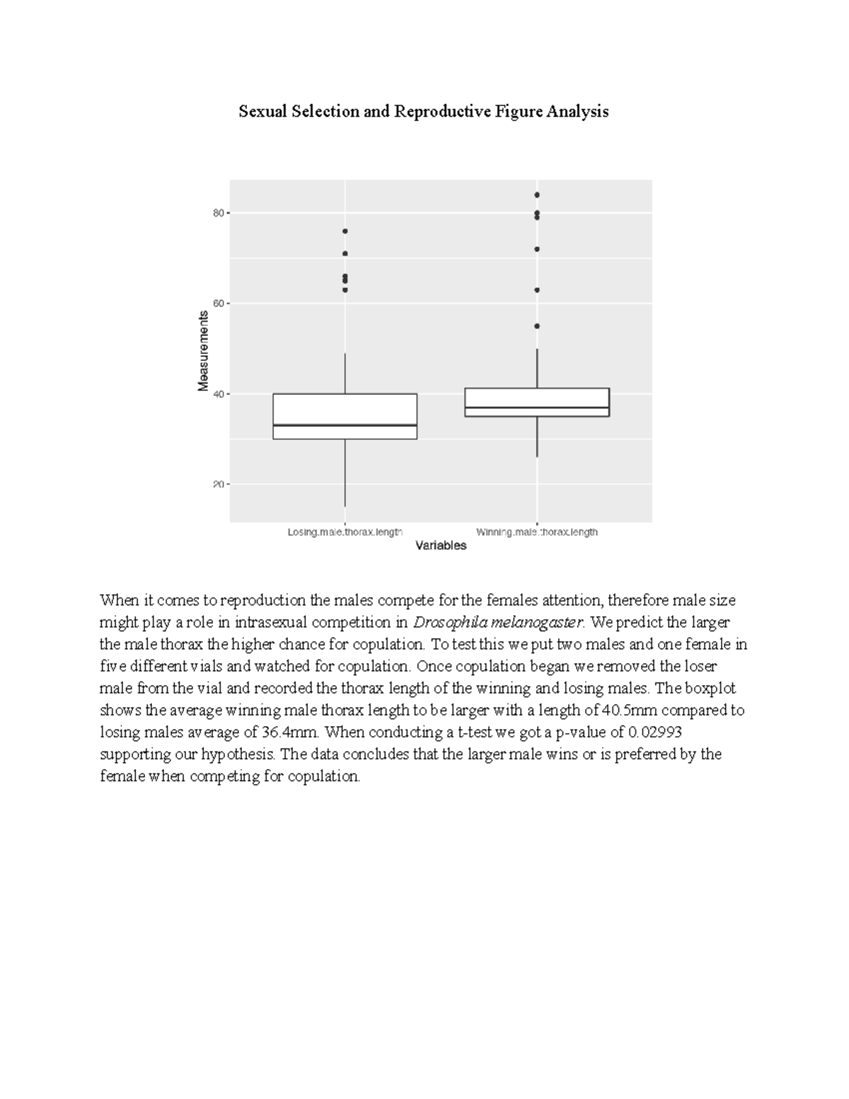 Sexual Selection and Reproductive Figure Analysis - We predict the ...
