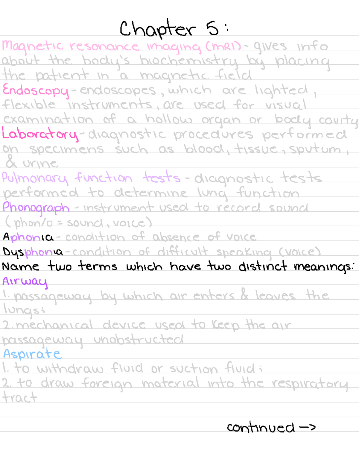 medical terminology chapter 5 case study