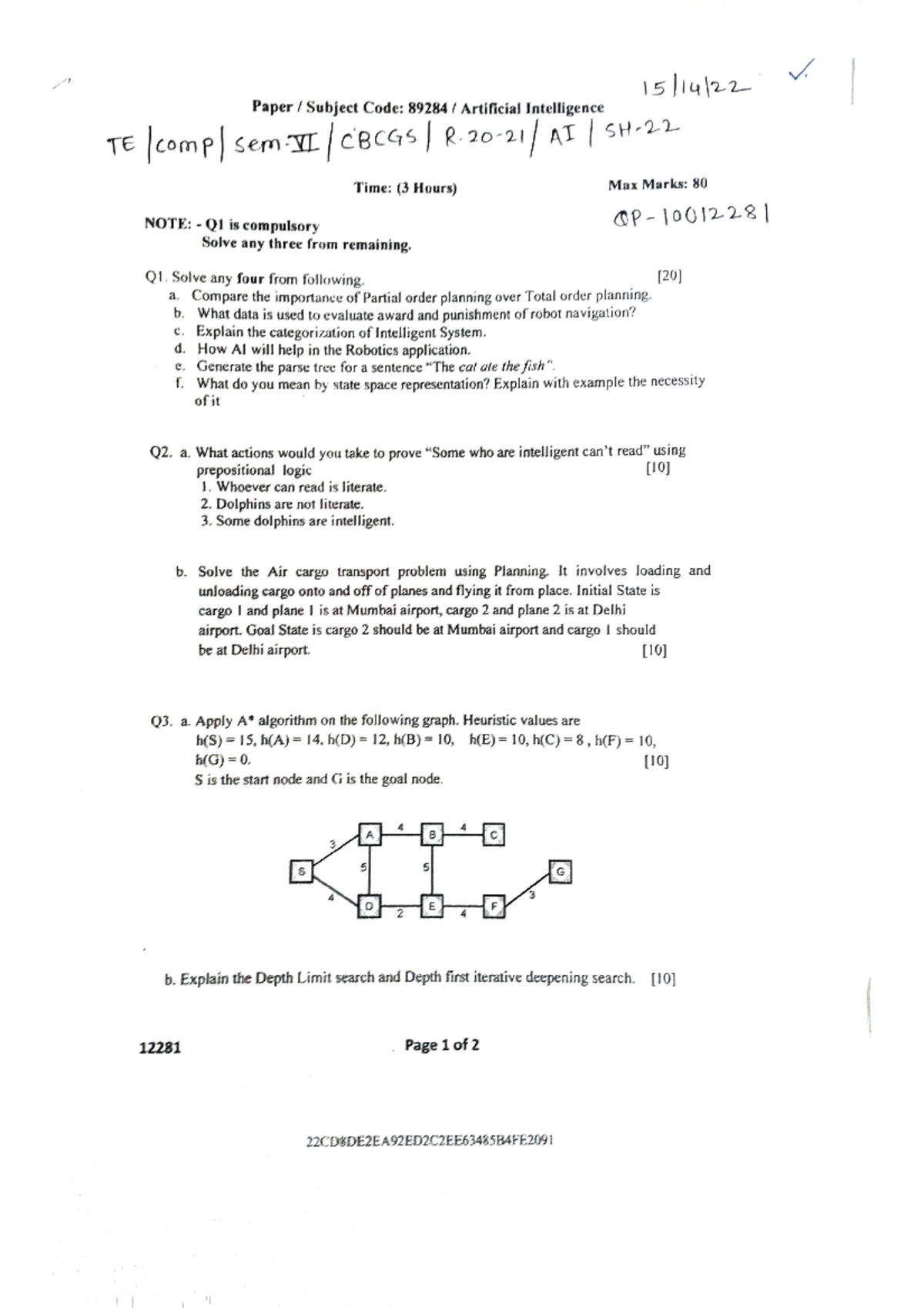 Past yr papers - Artificial Intelligence & Soft Computing - Studocu