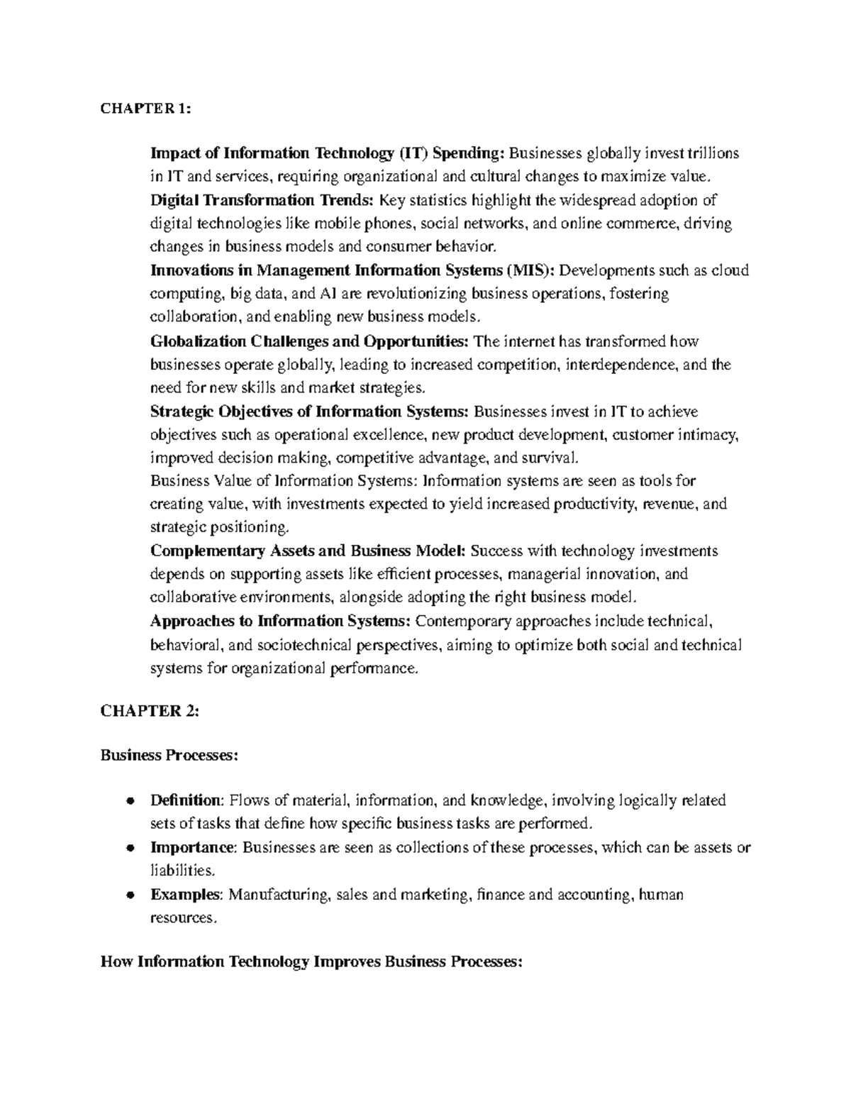 ITM Midtern Terms - CHAPTER 1: Impact of Information Technology (IT ...