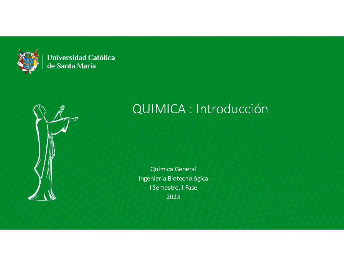 Sesion 01 - Introduccion a la Quimica - Quimica General - Ing ...