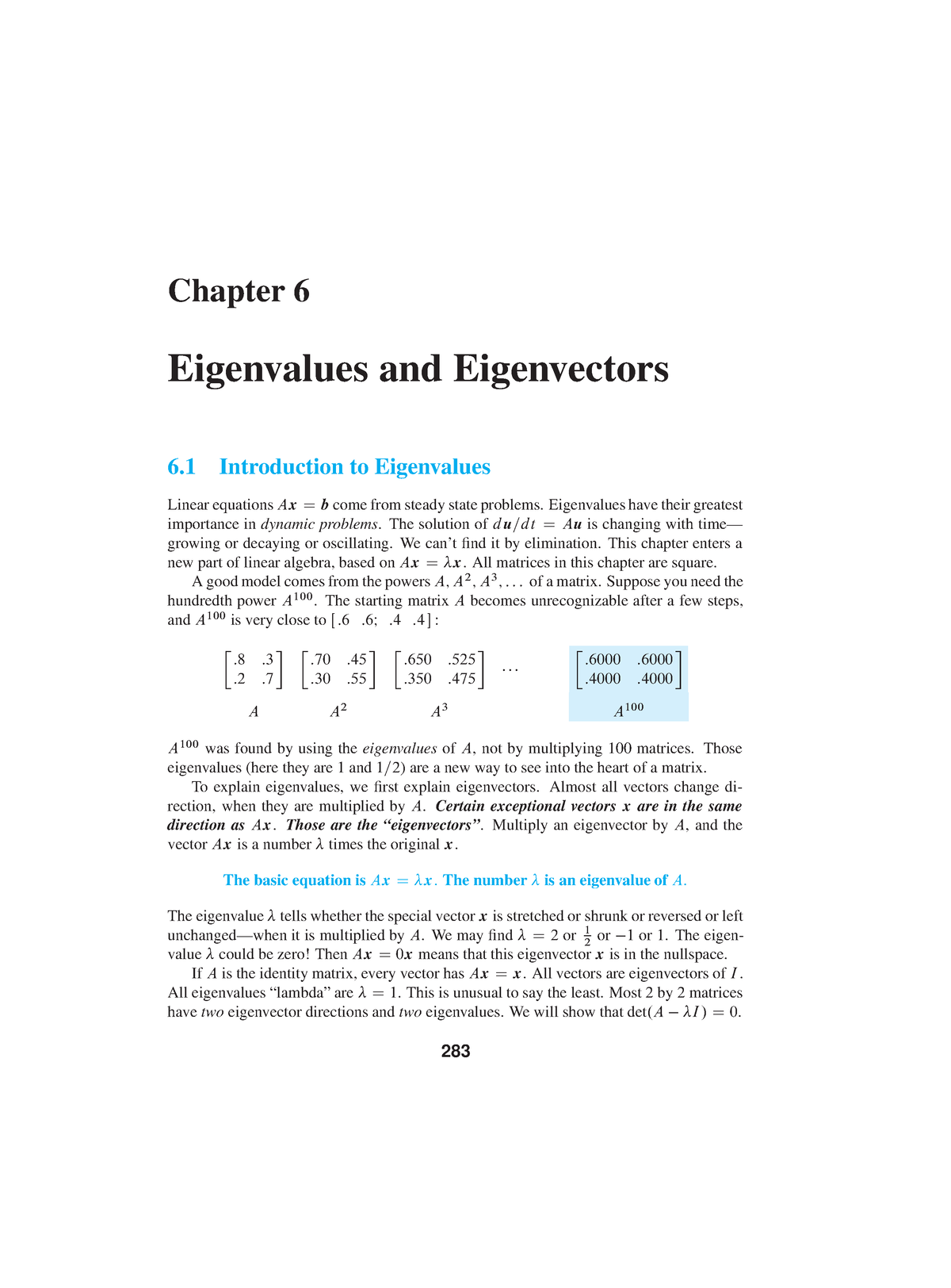 Ila0601 - Practice Yourself - Chapter 6 Eigenvalues And Eigenvectors 6 ...