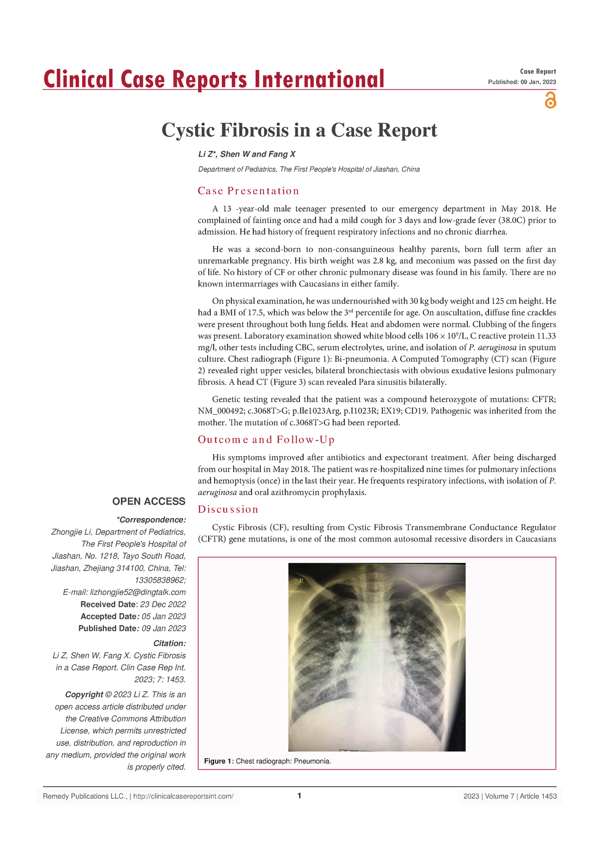 atypical presentation of cystic fibrosis case report