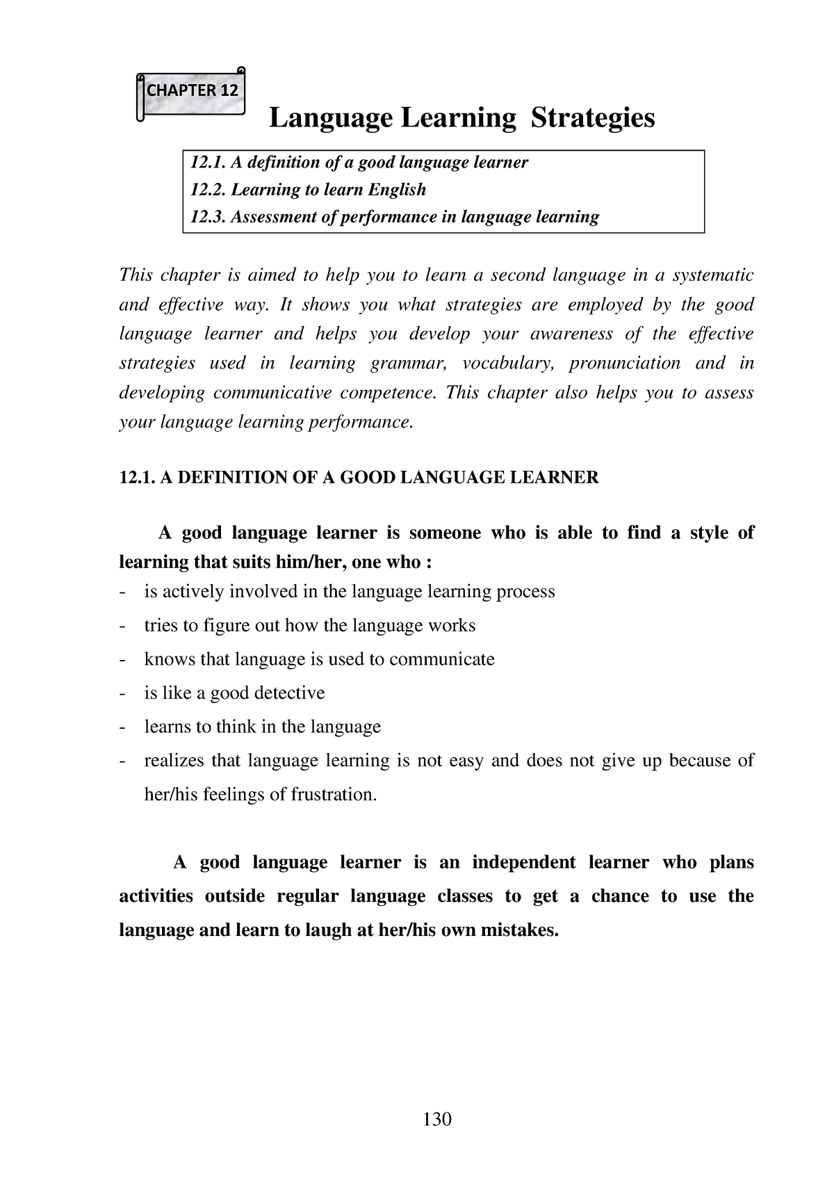 characteristics of a good language learner essay