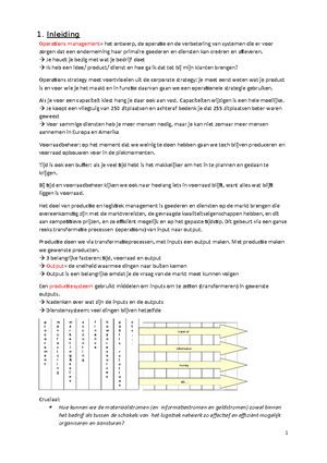 Samenvatting Operationeel Beleid - Operations Management Deel 1 ...