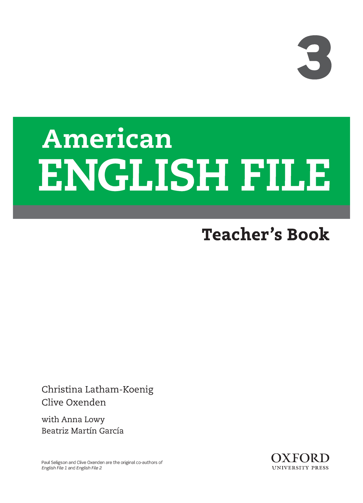 American english file 2e 3 teachers book - American ENGLISH FILE Teacher’s Book 1 Paul Seligson and - Studocu