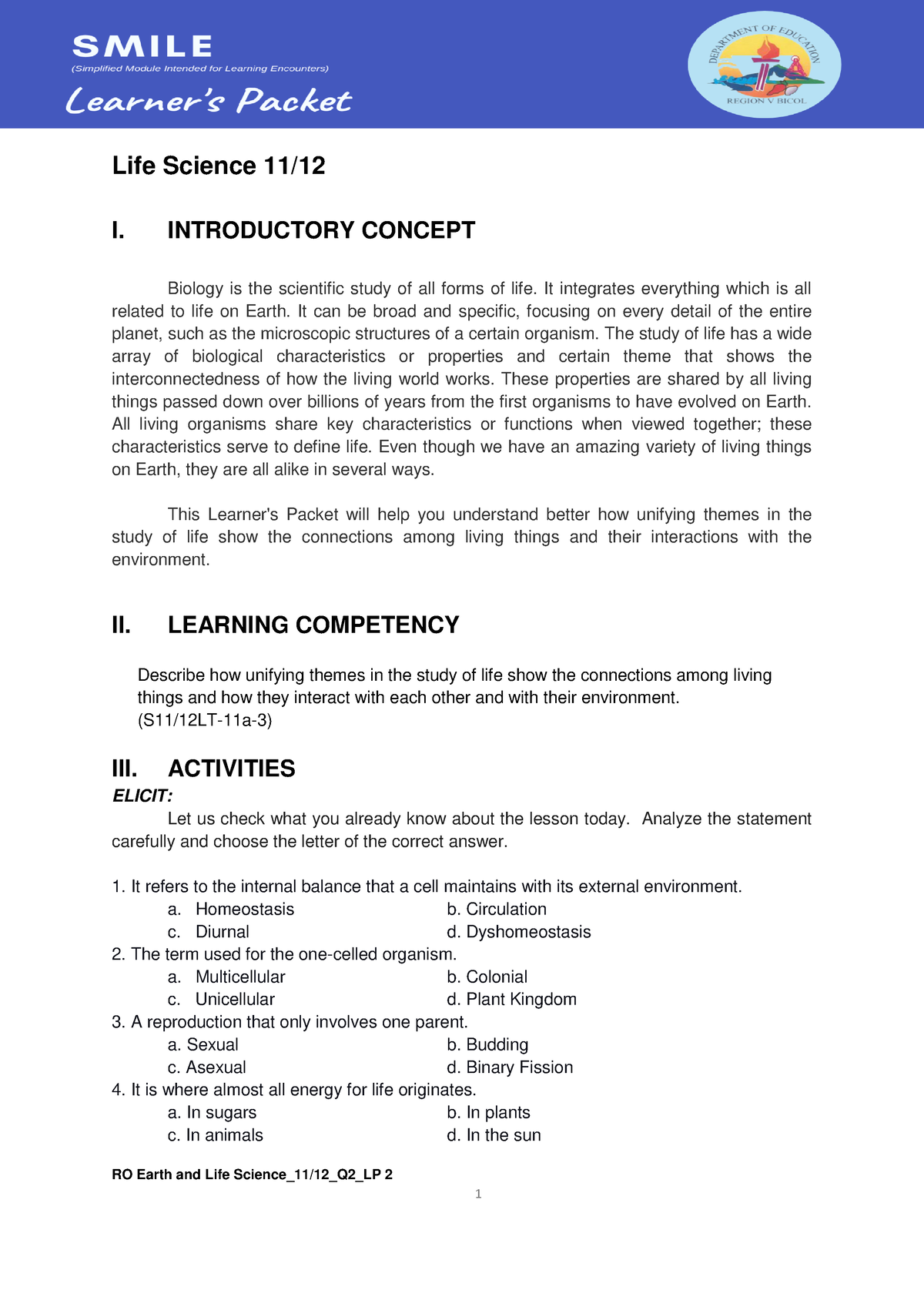 LP 2 Earth And Life Science Q2 2 - RO Earth And Life Science_11/12_Q2 ...