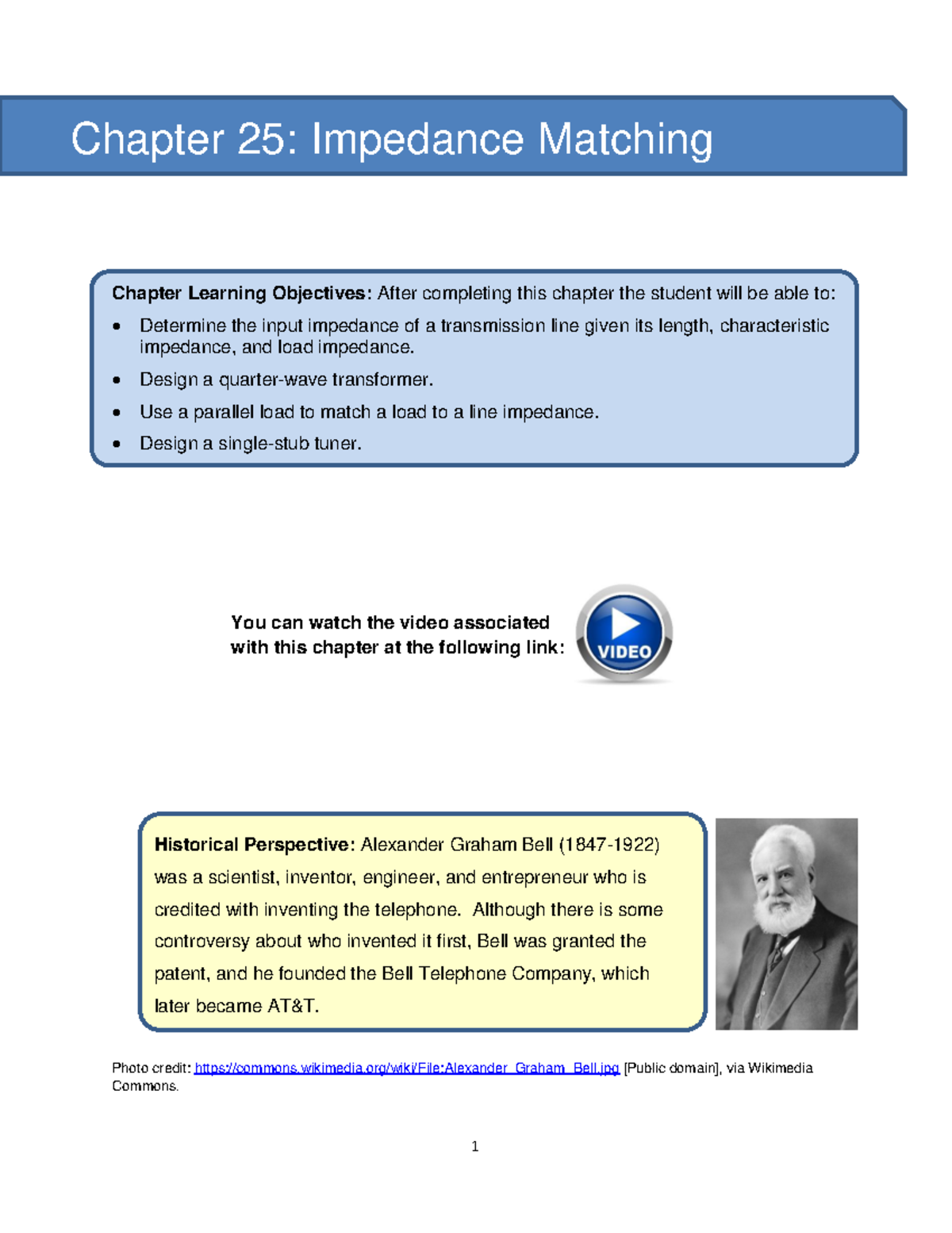 25 Impedance Matching - ... - Chapter 25: Impedance Matching Chapter ...