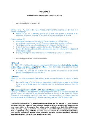Tutorial Sheet 1 Introduction to the CJS - Criminal Procedure 1 LIA ...