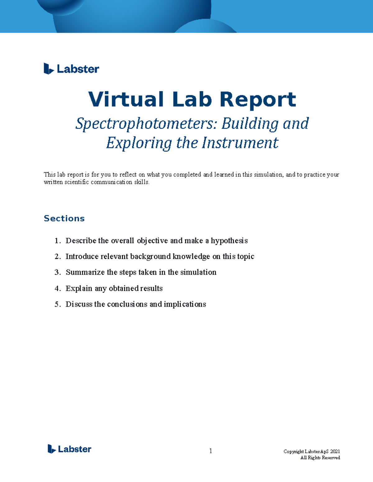 Spectrophotometers Lab MT Virtual Lab Report Spectrophotometers