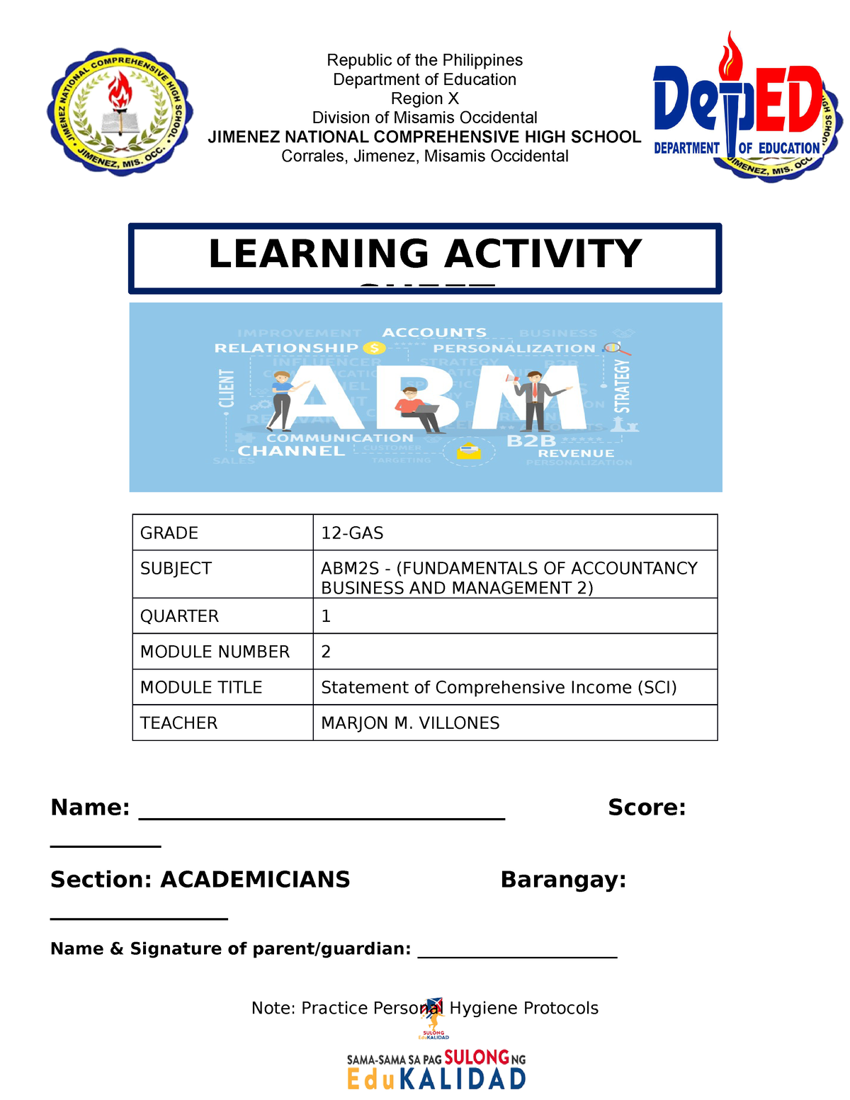 LAS FABM 2 M2 - FUNDAMENTALS OF ACCOUNTANCY BUSINESS AND MANAGEMENT ...