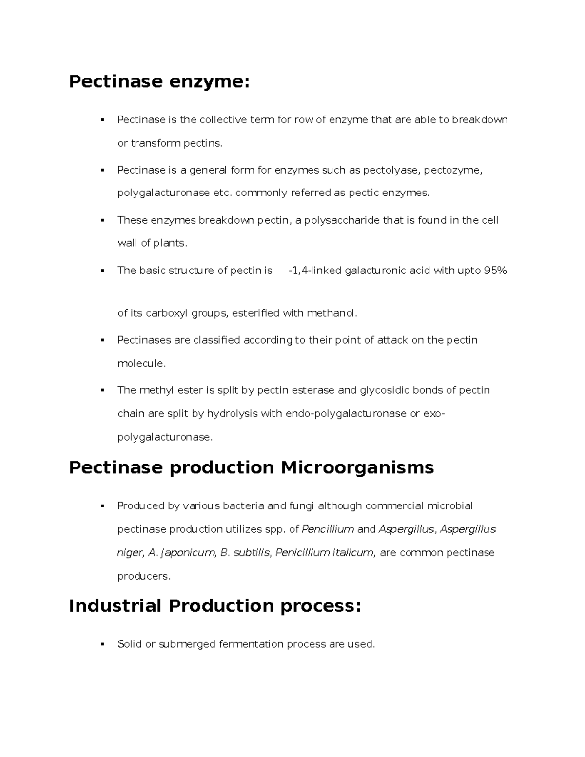 Biology Science 156 Pectinase enzyme Pectinase is the collective