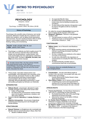 Finals - ITP - Chapter 4 & 9 - PSY 1101 2023-2024 - 1st Sem A CHAPTER 4 ...