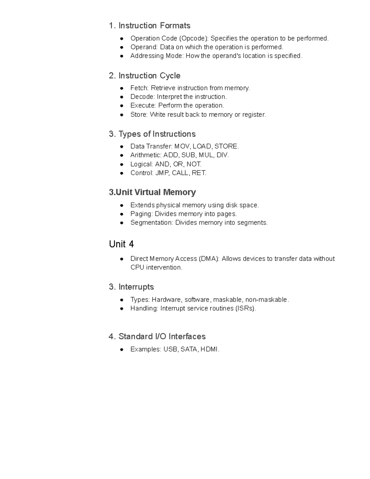 2345 Units - jafhjkgofgak - 1. Instruction Formats Operation Code ...
