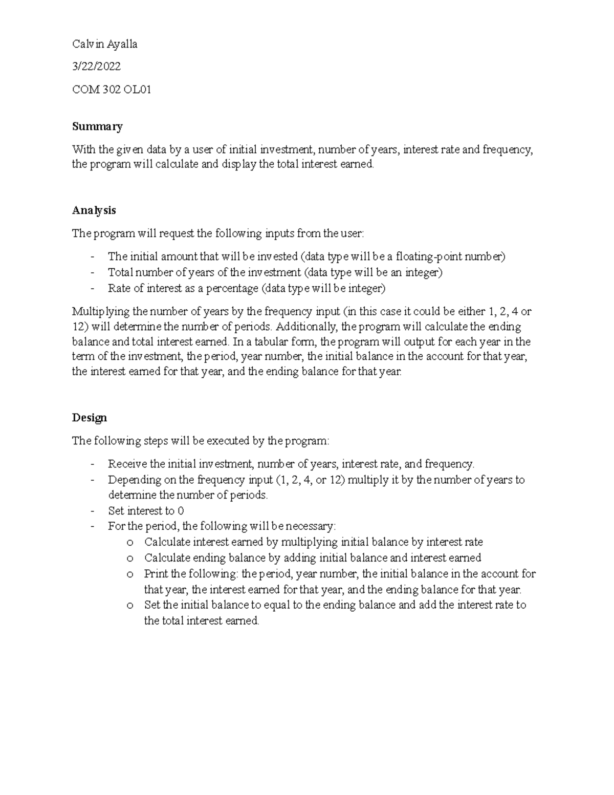 COM 302 3.1 Case Study Assignment - 3/22/ COM 302 OL Summary With the ...