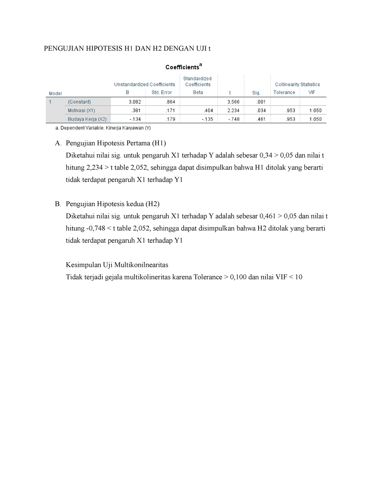 UJI T Dan Uji F - Copy - Okok - PENGUJIAN HIPOTESIS H1 DAN H2 DENGAN ...