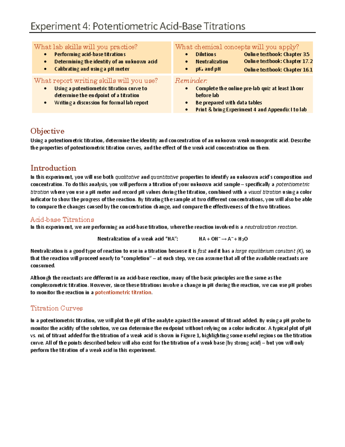 CHEM 209 Exp 4 W22 - Lab procedures along with a fillable worksheet for ...