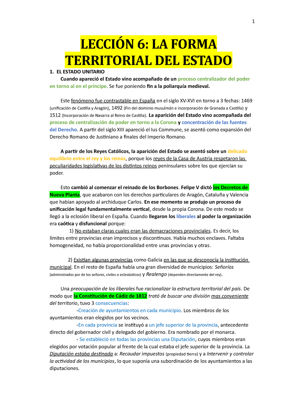 TEMA 6- LA Forma Territorial DEL Estado - LECCIÓN 6: LA FORMA ...