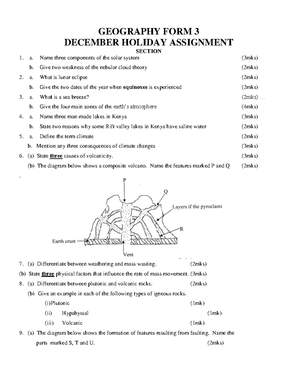 geography form 2 holiday assignment