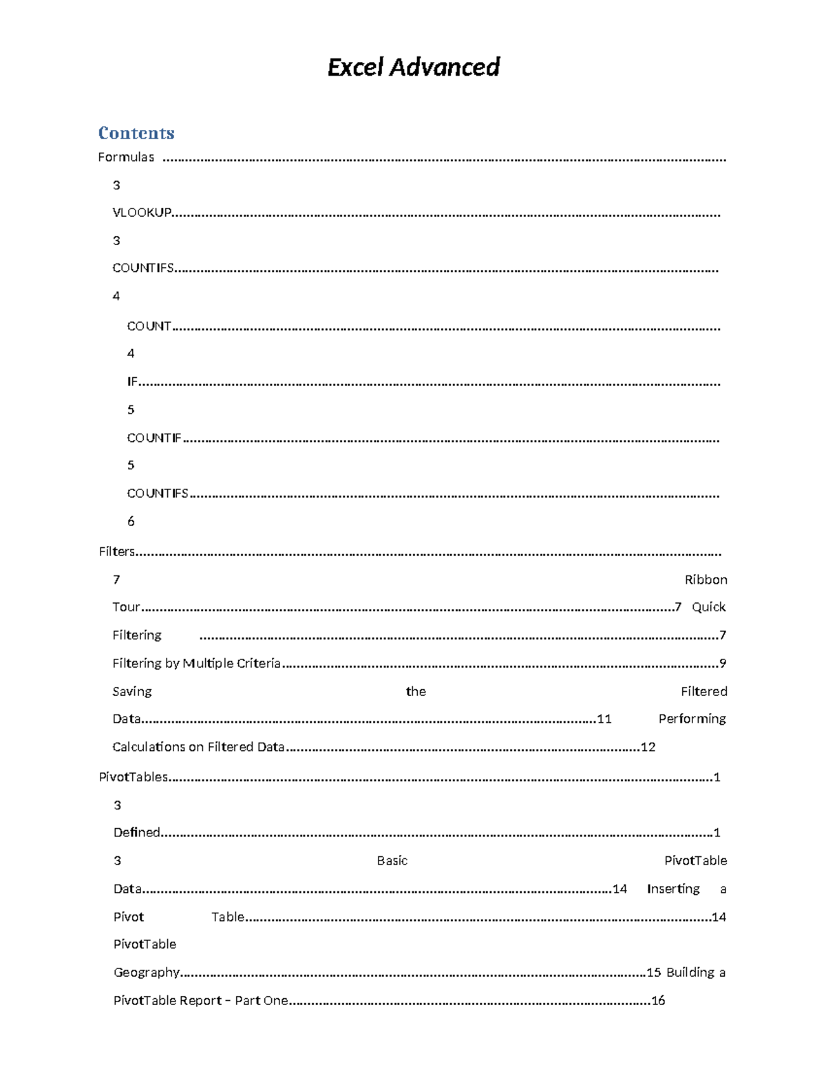 Excel Advanced VLook Up - Excel Advanced Contents Formulas - Studocu