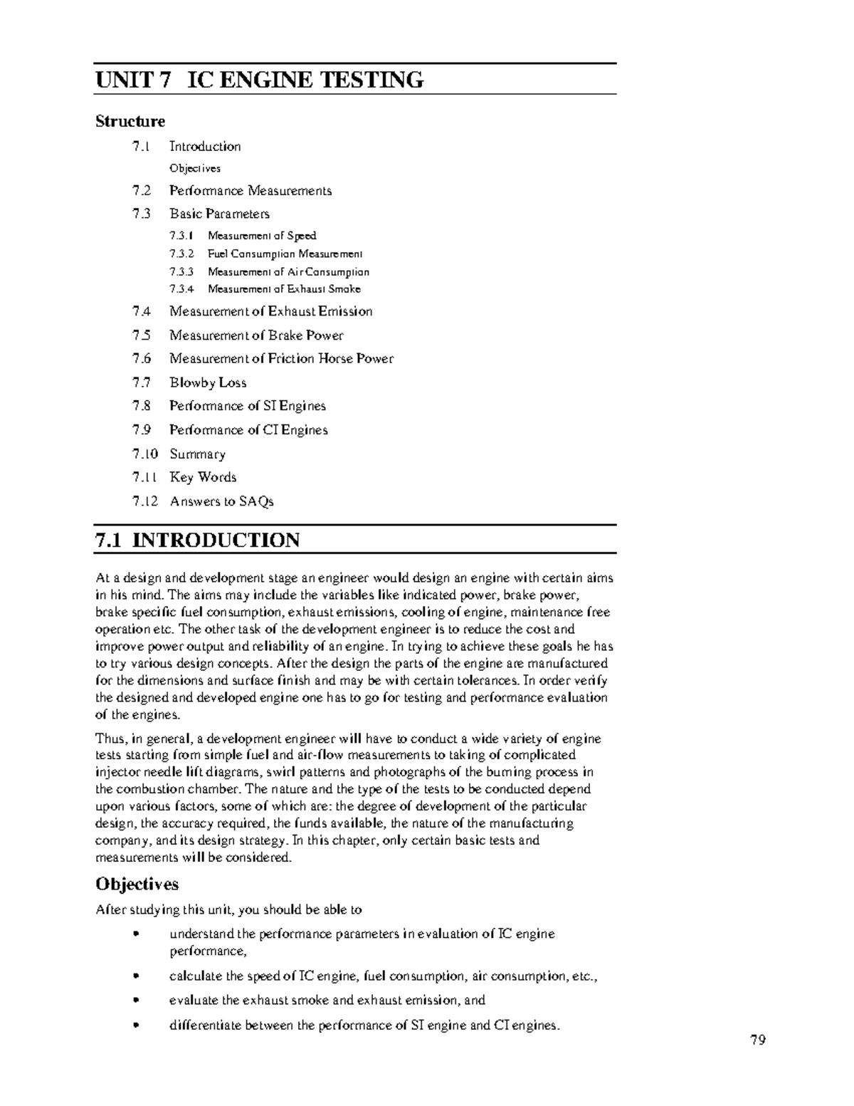 Chapter 8 - Notes - IC Engine Testing UNIT 7 IC ENGINE TESTING ...