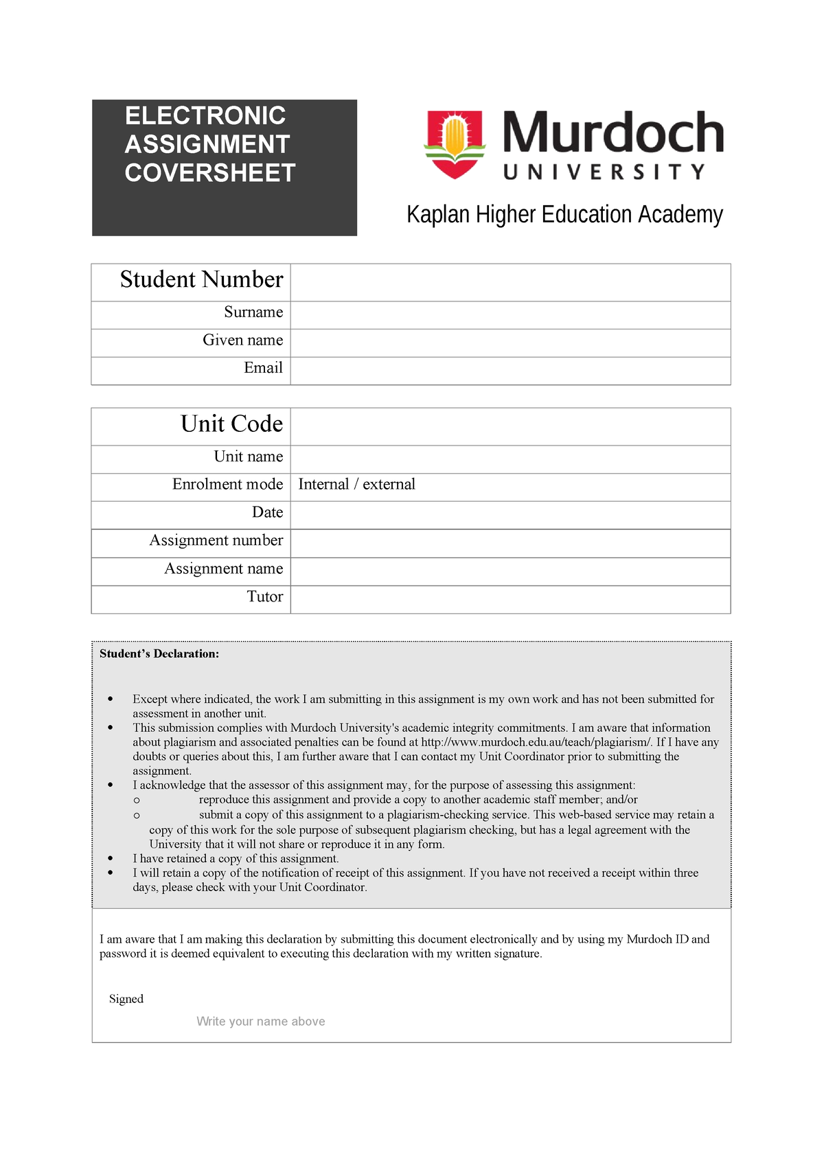 iq academy assignment cover page pdf