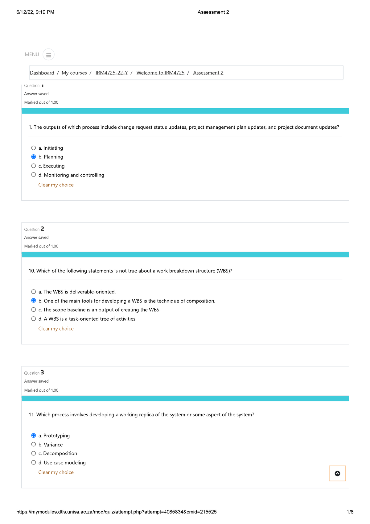 Assessment 2 - Assignments 1 to 3 for IRM4728 - Incident and Problem ...