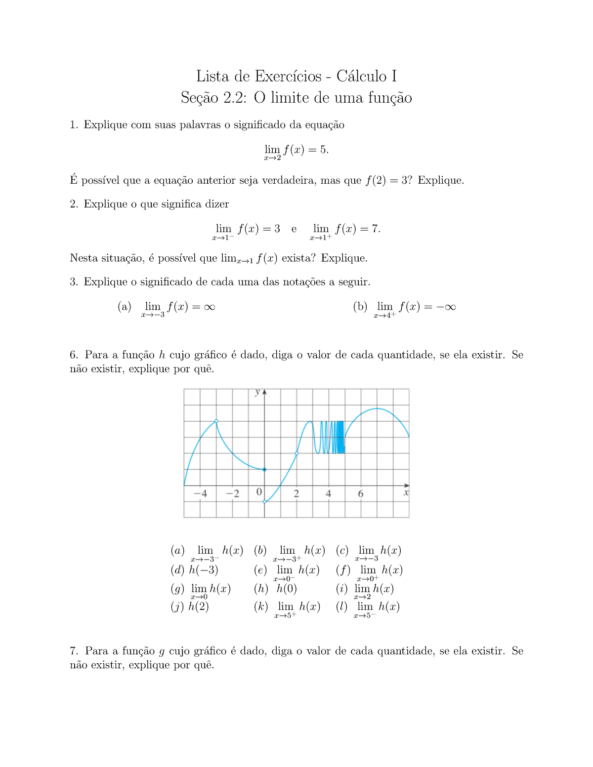 Lista De Exerc°cios- Numerada - Seá∆o 2 - Lista De Exerc ́ıcios - C ...