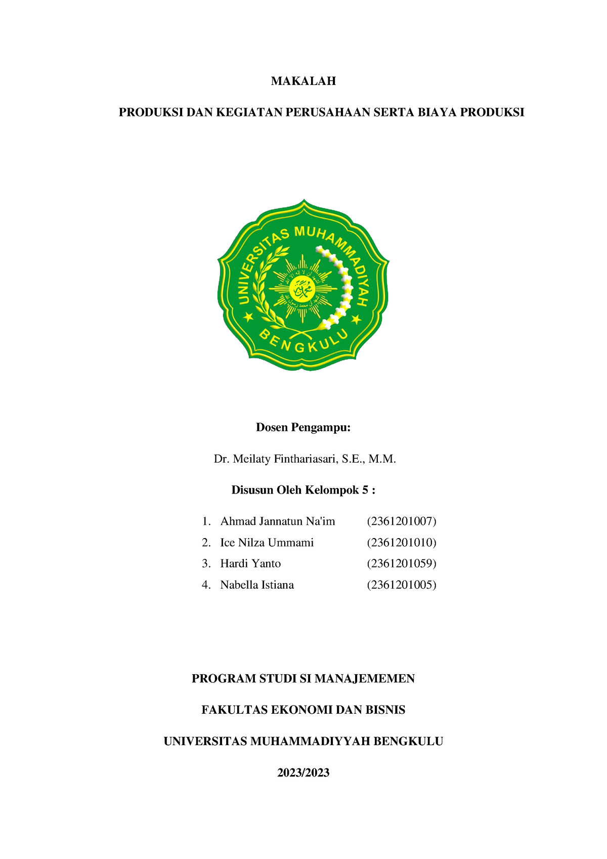 Tugas Kelompok 5 Ekonomi Dan Bisnis - MAKALAH PRODUKSI DAN KEGIATAN ...