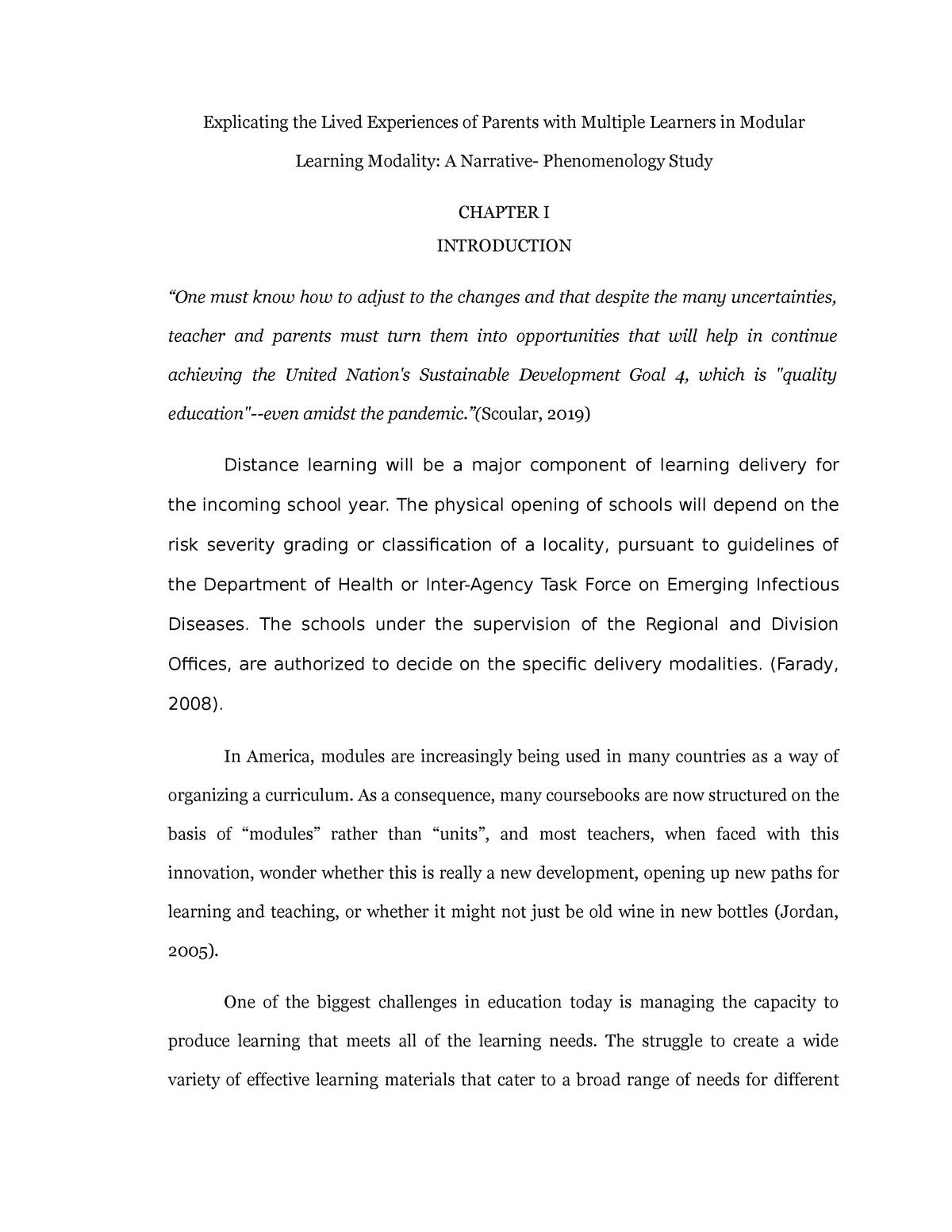 research paper introduction about modular learning