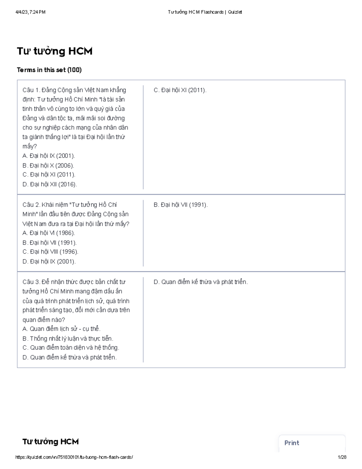 Tư Tưởng HCM Flashcards Quizlet - Tư Tưởng HCM Terms In This Set (100 ...