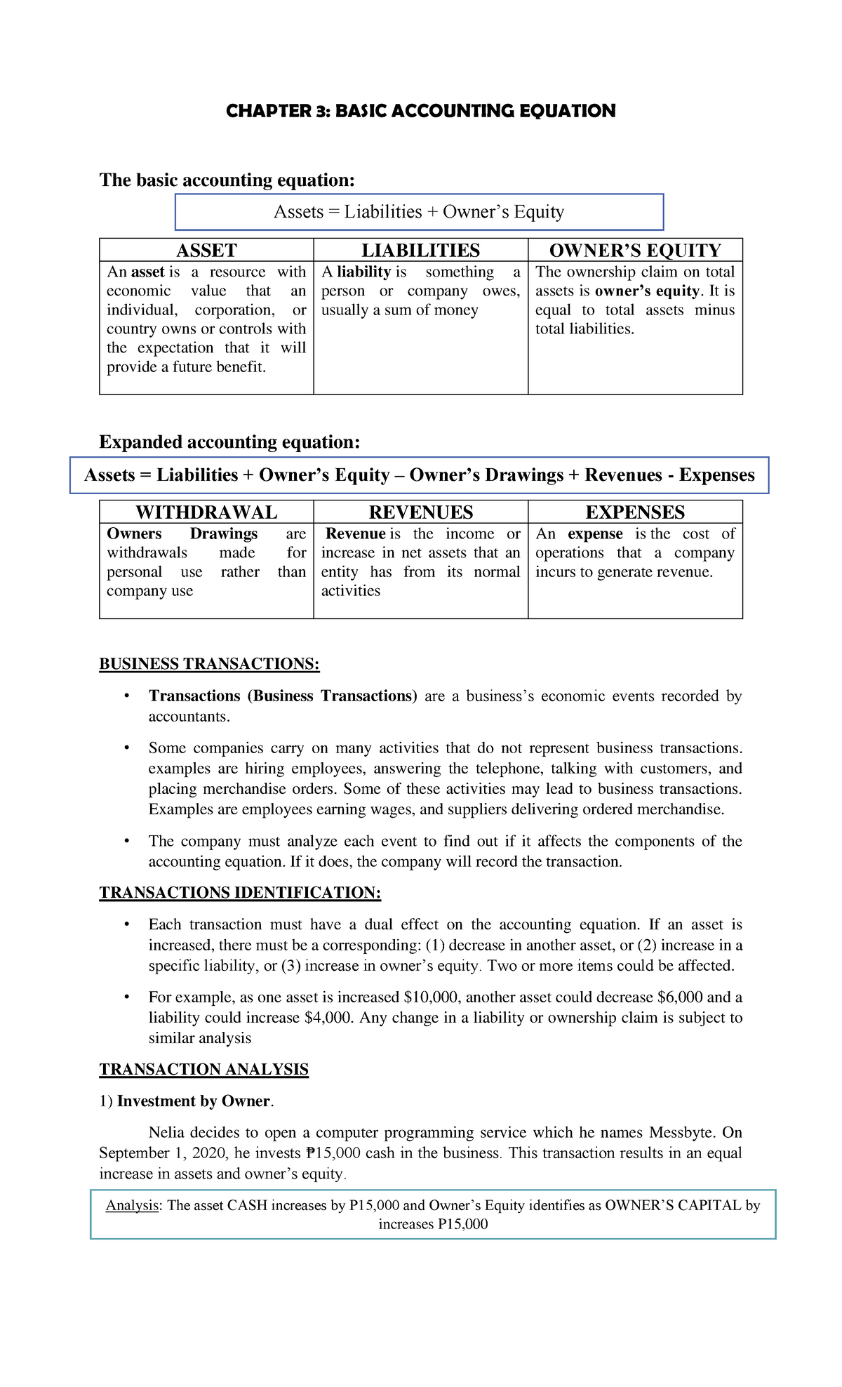 Chapter 3-Handout (Basic Accounting) - CHAPTER 3: BASIC ACCOUNTING ...