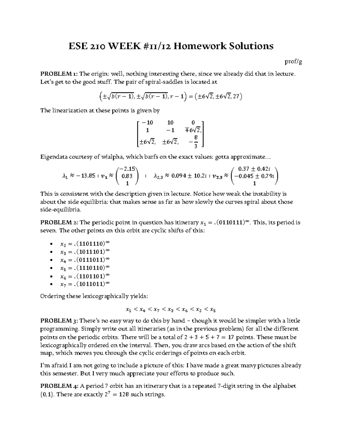 ESE 210 Week 11-12 Solutions - ESE 210 WEEK #11/12 Homework Solutions ...