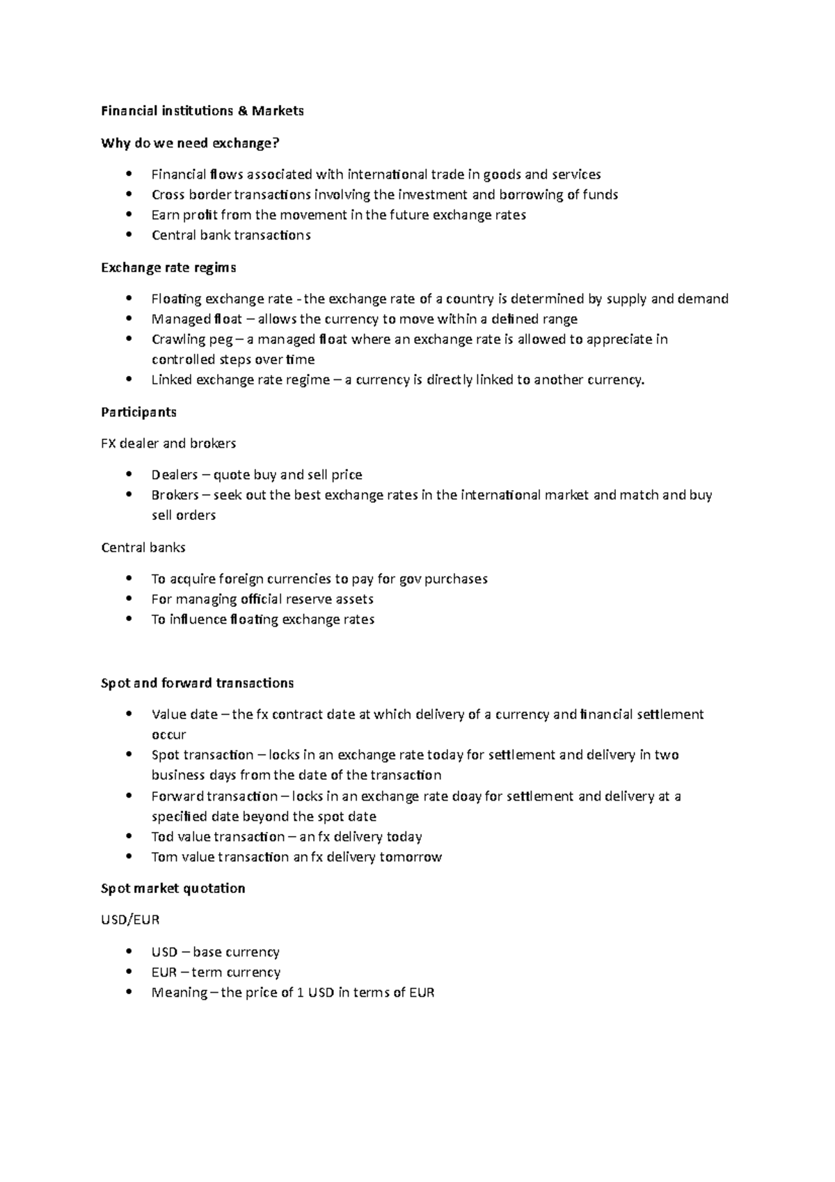 WEEK 10 - Week 10 lecture notes - Financial institutions & Markets Why ...