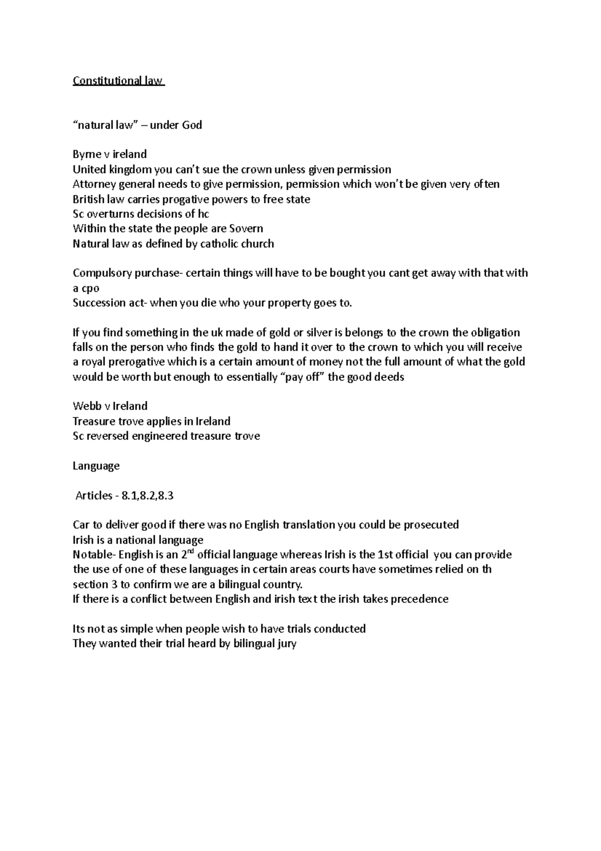 Constitutional law Maynooth University Studocu