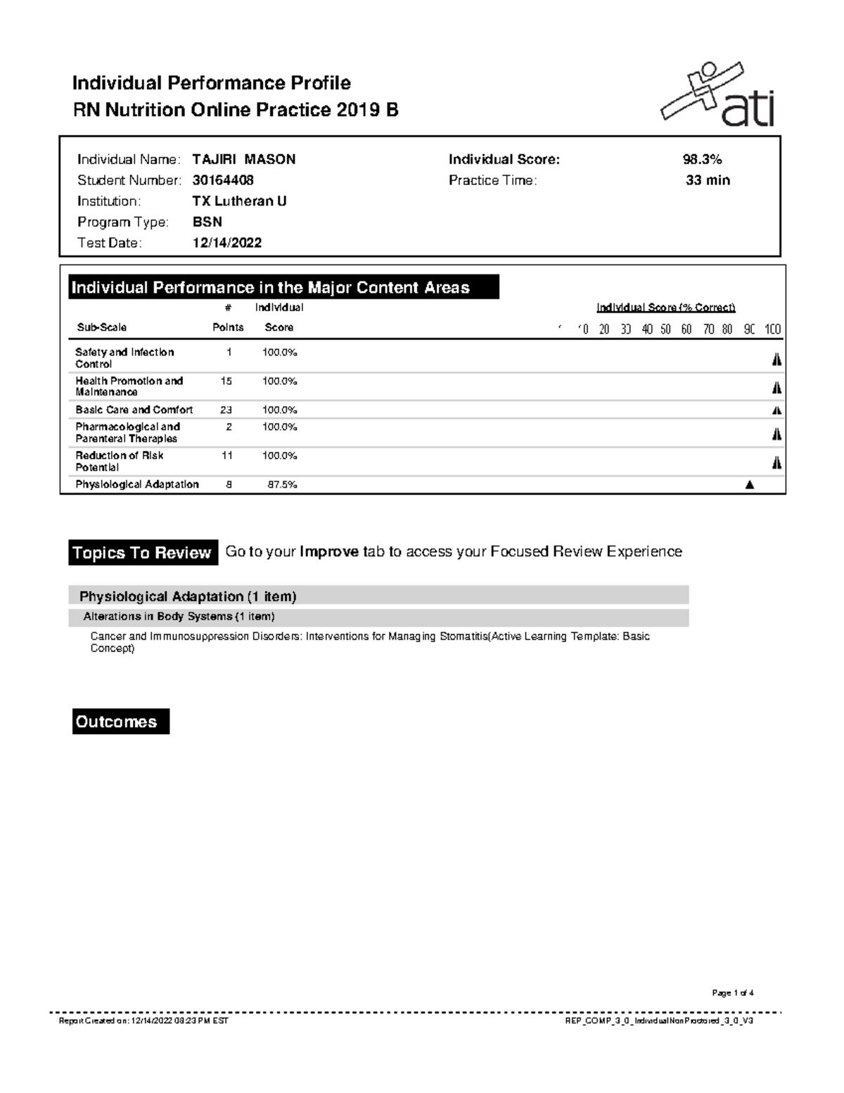 Nutrition Practice B - Info - Individual Performance Profile RN ...