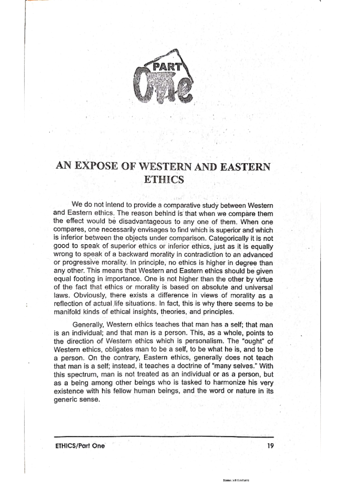 Western Ethics Part 1 BSBA Human Resource Development Management Studocu