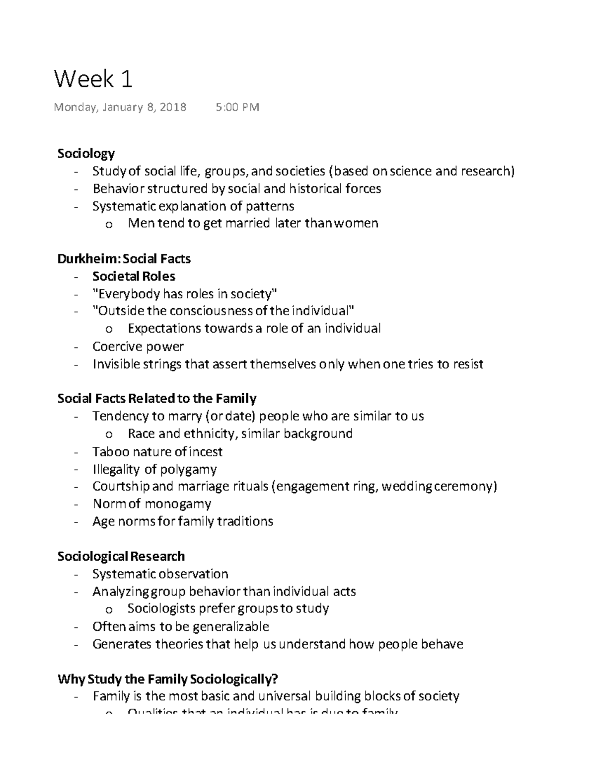 Week 1 - Lecture notes Lecture 1 - Week 1 Monday, January 8, 2018 5:00 ...