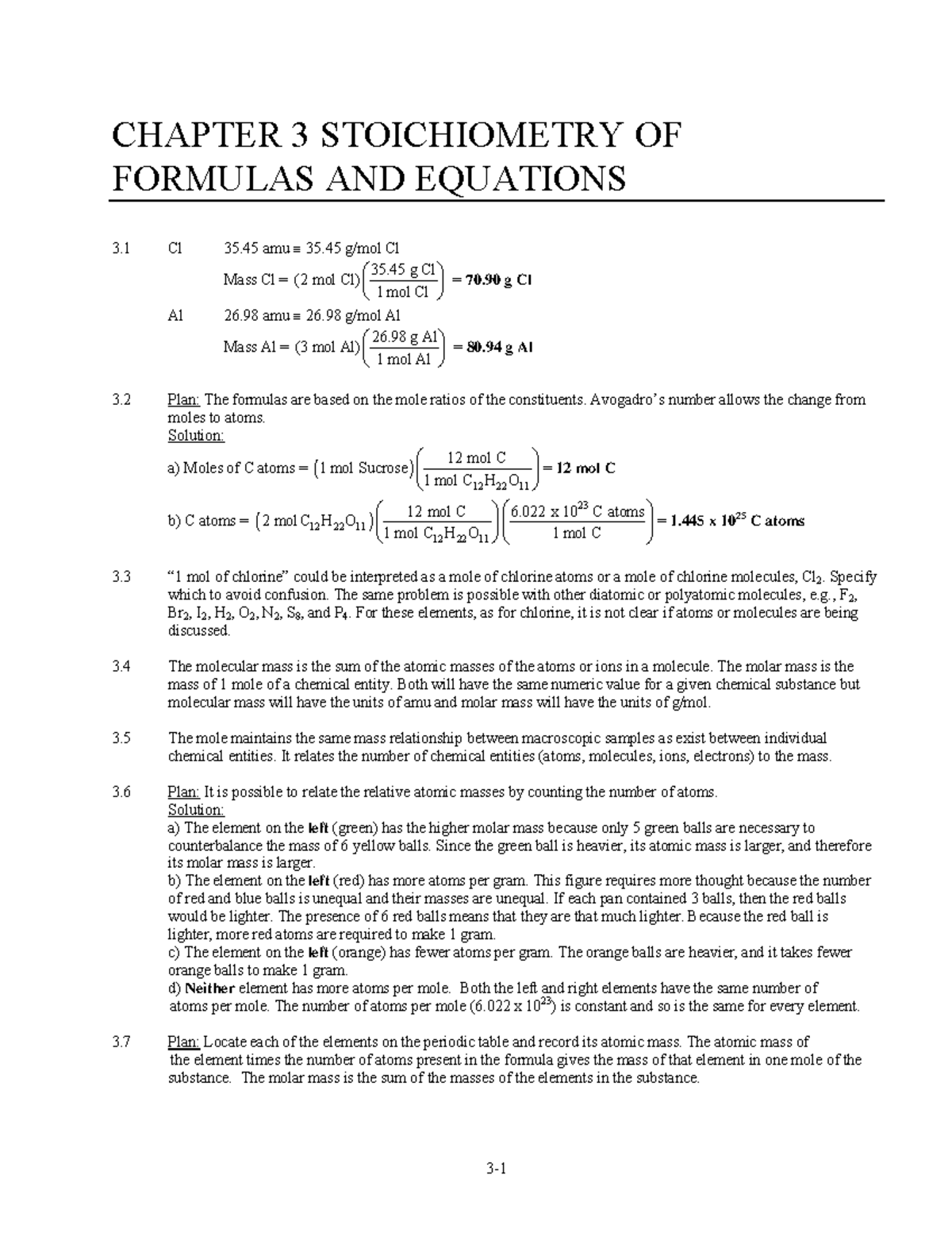 Chap 3: STOICHIOMETRY OF FORMULAS AND EQUATIONS - CHAPTER 3 ...