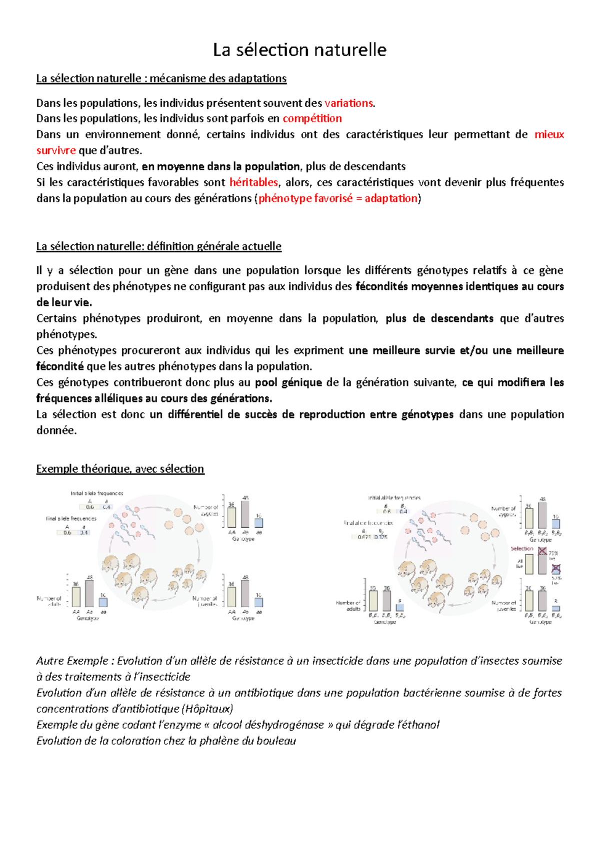 1.la selection naturelle - La sélection naturelle La sélection ...