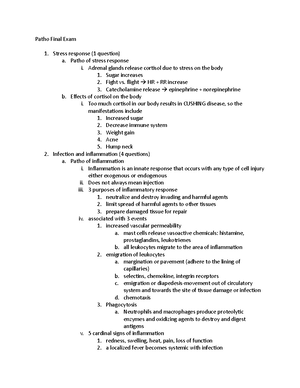 Patho Final Study Guide - PATHO FINAL EXAM What Is The Outcome Of The ...