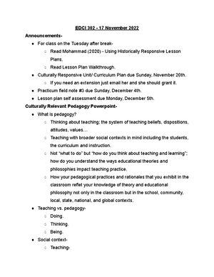 Practicum Observation Fieldnotes #2 - Practicum Fieldnotes Name ...